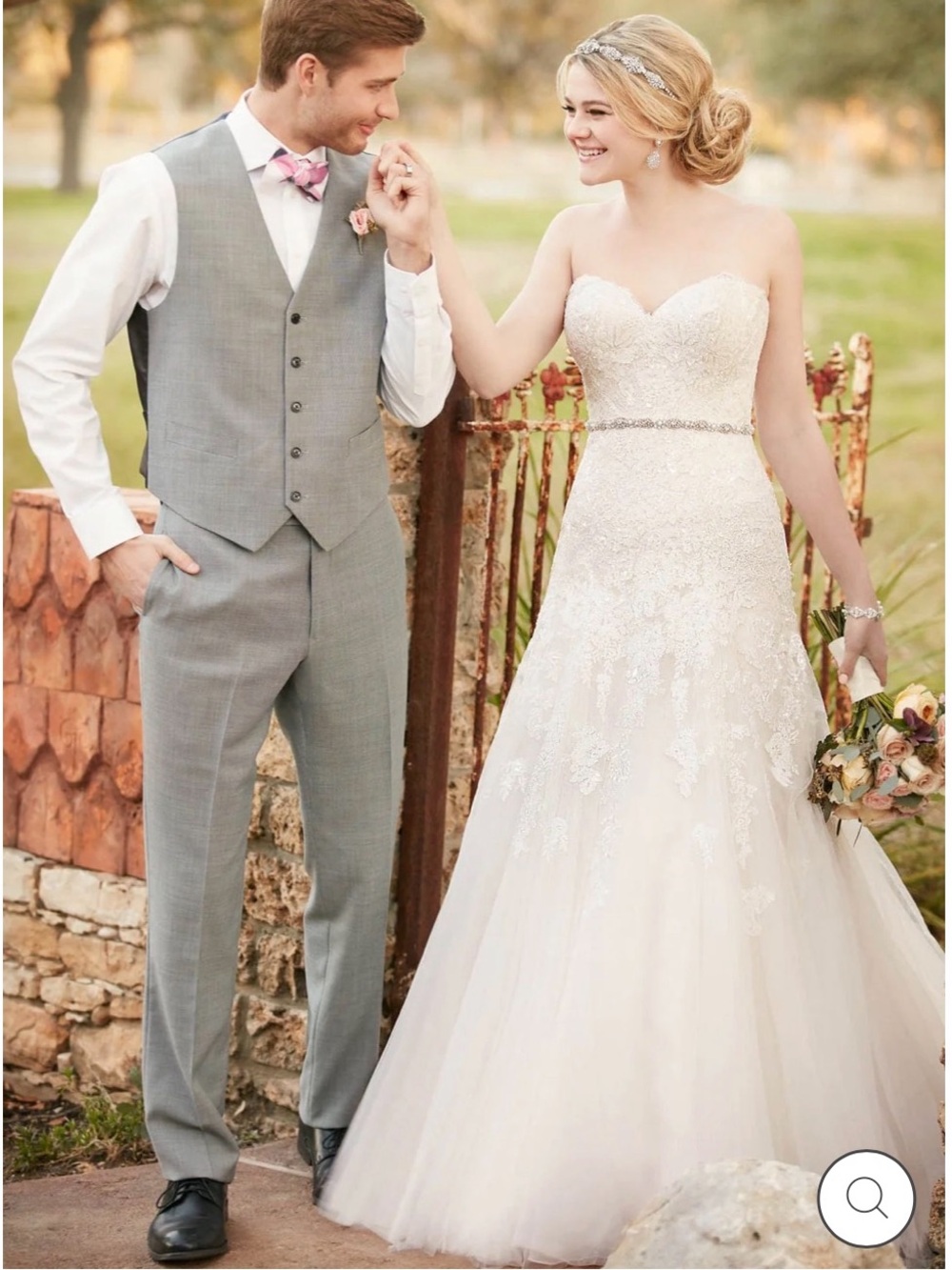 Essence of Australia D2122 - NWT Strapless Lace A-Line Wedding Dress in Ivory - Picture 2 of 7